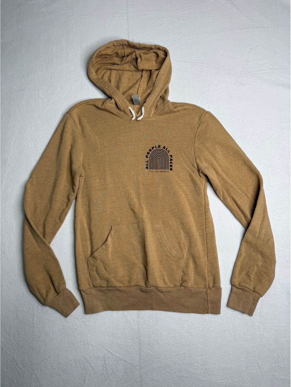 Alternative Apparel Fleet Feet Nashville All People All Paces Hoodie XS Tan